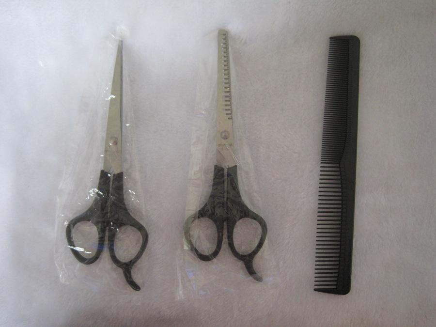 Children's Haircut Scissor Set: Baby Haircut, Thinning Shears, and Straight Scissors - 3-Piece Hairdressing Tools for Kids and Pets.