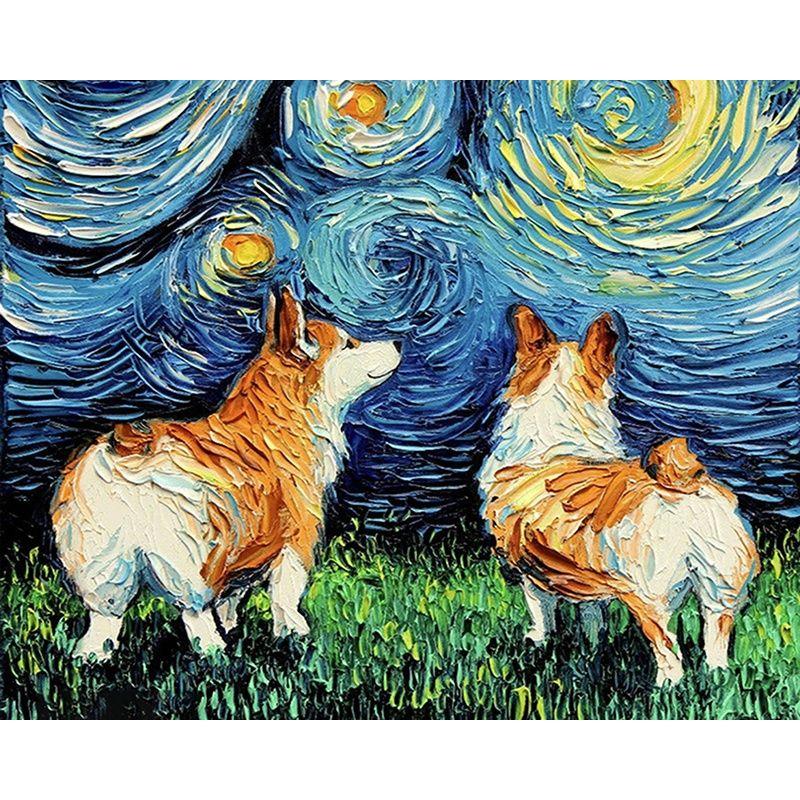 Diamantová maľba Van Gogh Hviezdna obloha Krajina pre dospelých Vyšívanie Mozaika Celé zvieracie kamienky Ručná práca Darček