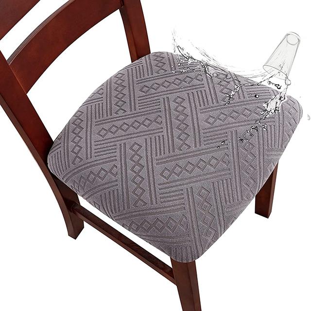 

Waterproof Chair Seat Covers Stretch Jacquard Chair Covers Dining Room Removable Anti-dirty Without Backrest Chair Protector 1pc 1PCS
