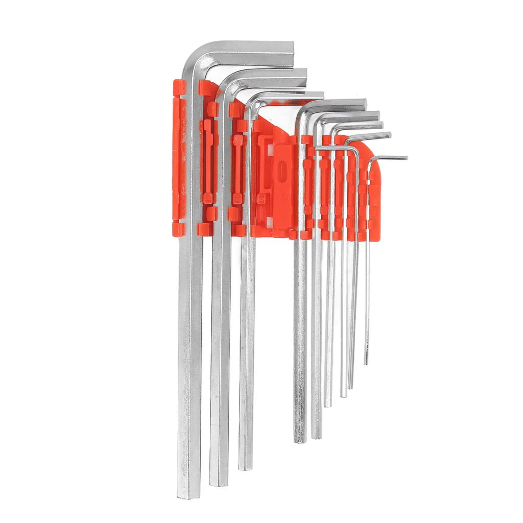 9Pcs Hex Key Wrench Set Long Arm High Carbon Steel Metric Hex Wrench Set with T Handle