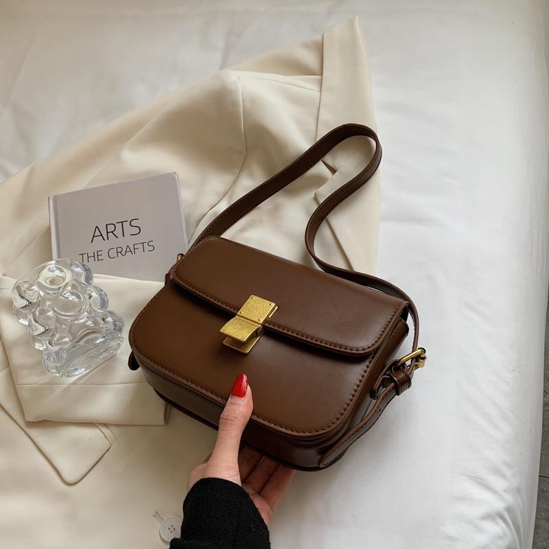 

Сумка-ракушка через плечо в стиле ретро, однотонная квадратная сумка для поездок на работу, ручная сумка 20x14x5cm