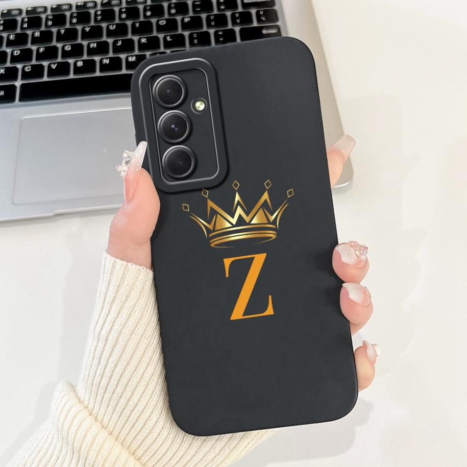 

For Samsung Galaxy S24 FE Case SM-S721B Lovely Crown Letters Silicone Phone Cover For Samsung S24FE Funda Lens Protection Bumper Samsung S24 FE