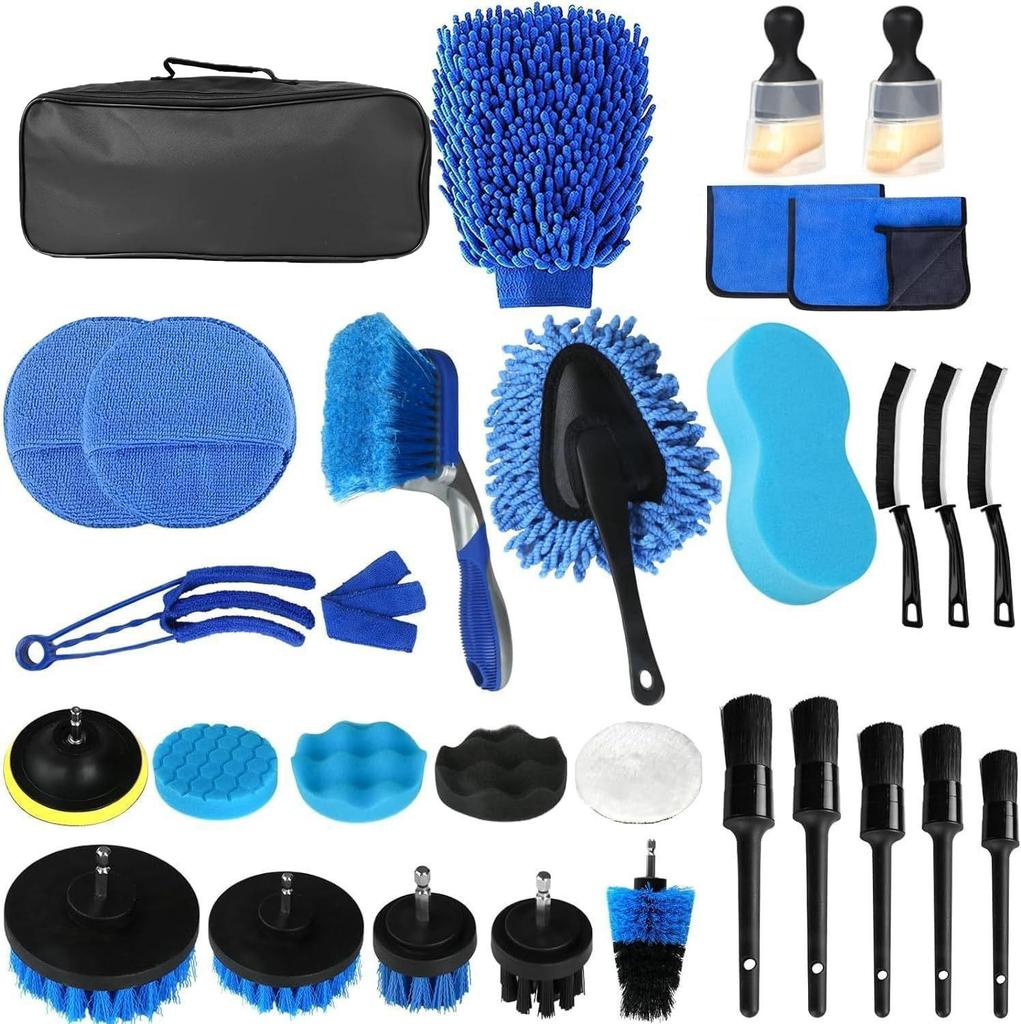 Cross-Border Hot-Selling Car Polishing & Cleaning Drill Brush Set