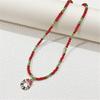Cartoon Christmas Pendant Necklace Holiday Beaded Necklace Statement Jewelry