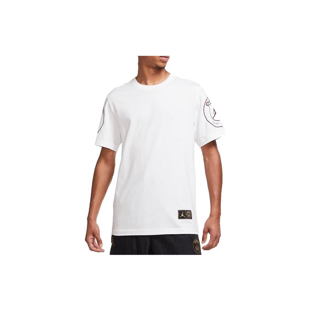 Jordan T Shirts Men's White Crew Neck Moderate Straight Fit CK9780-100