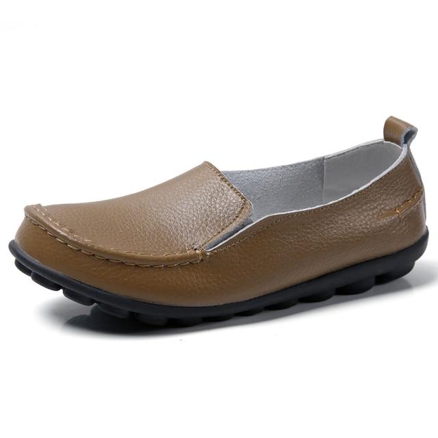 Women Flat Shoes Woman Soft Casual Shoes Leather Flats Ladies Shoes Femme Slip On Loafers Plus Size