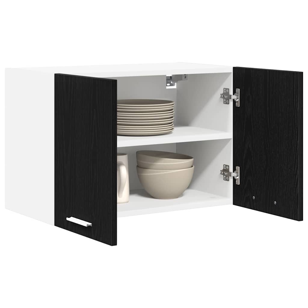 Hanging Cabinet 2 Pcs Black Oak and White 60 X 31 X 40 Cm
