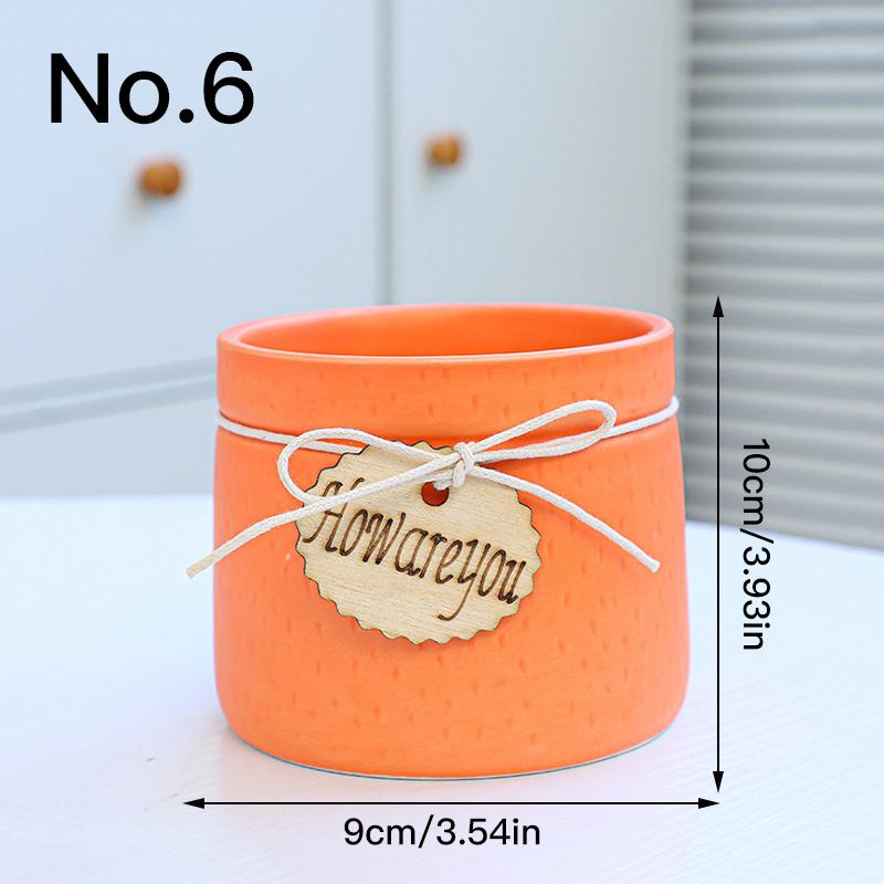 Simple Colored Flower Pot Ceramic Succulent Pot Plant Pot Planter Bonsai Home Decor Garden Decoration Desktop Ornaments