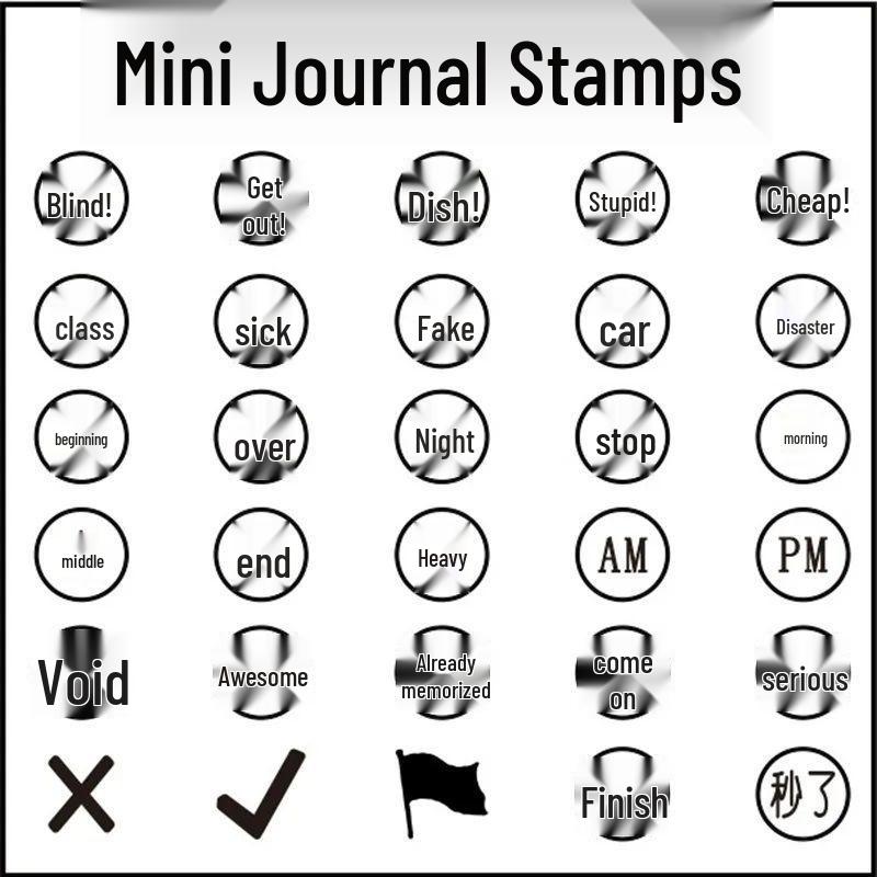 

Blind Character Stamp: Check-in Text Reminder & Stamping Planner for Life and Work Blind~10mm