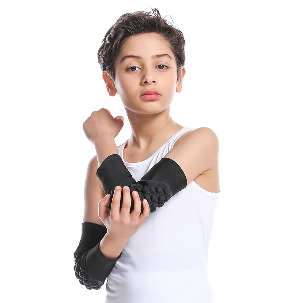 Elbow Support Arm Covers for Highly Elastic Elbow Junior UV Impact Cold Injury Elbow Arm Elbow Set Kids, Basketball, Soccer, Lightweight, Breathable,