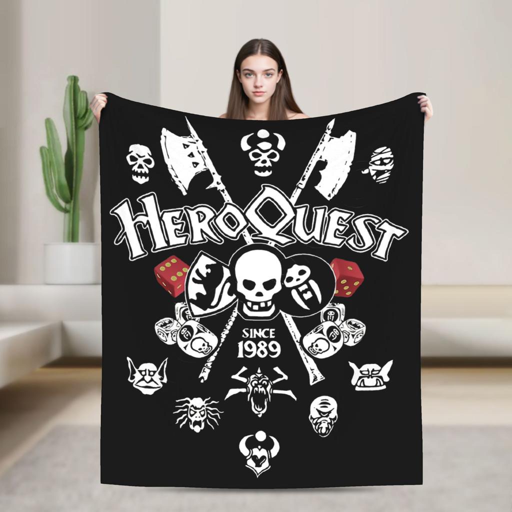 Heroquest Roleplay Game 90s RPG Knitted Blankets Flannel Gaming Warm Throw Blankets for Bedding Throws Quilt Portable