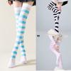 Modische subkulturelle Katzenkrallen-Print Oberschenkelhohe Socken für Damen Schlankmachende gestreifte Anime Kniehohe Lange Socken