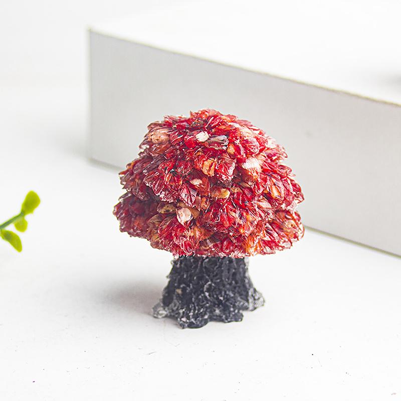 1Pc Natural  Stone Mushroom Tree Statue Reiki Stone Figurine Home Office Decoration
