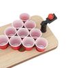 Beer Pong Drinking Game Tabletop Beer Pong Set with Wooden Board and 20PCS Cups for Adults Party