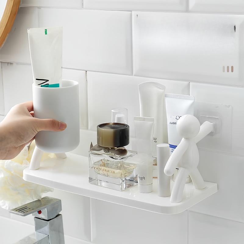 The New Small-sized Storage Rack for Bathroom Toilet Shower Room and Kitchen Storage Can Be Hung on The Wall Without Drilling