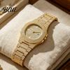 Sparkling Rhinestone Watch Quartz with Full Diamond Bezel And Dial