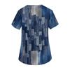 Women's Fashion V-neck Short Sleeve Workwear With Pockets Printed Tops