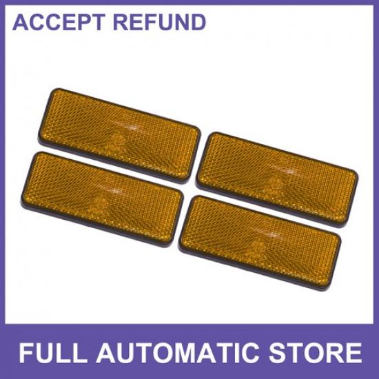 FOUR 87x32mm Orange Reflective Warning Reflector Universal for Motorcycle Bike