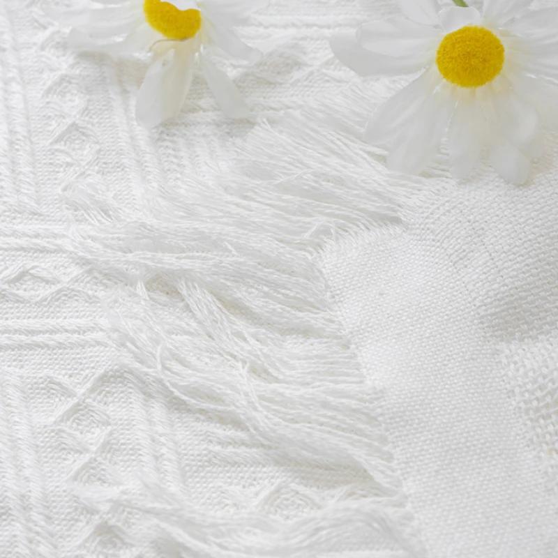 Tischdecke aus Baumwolle und Leinen mit Quasten, Tischdecke für Küche, Hochzeit, Esszimmer, Camping, Tee, Tischläufer, Dekoration