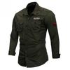 New 100% Cotton Military Shirt Men Long Sleeve Casual Dress Shirt Male Cargo Work Shirts With Embroidery