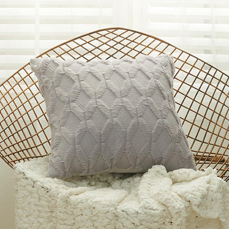 Soft Plush Pillow Cover Fluffy Cushion Cover Decorative Pillow Case Sofa Bedroom Living Room Home Decor Housse De Coussin 45x45