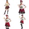 Oktoberfest Bavarian Dirndl Beer Wench Cosplay Costume With Puff Sleeves