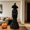 Dark Gothic Skull & Witch Resin Statue for Halloween Decor, Tattoo Shops, and Horror Collectibles