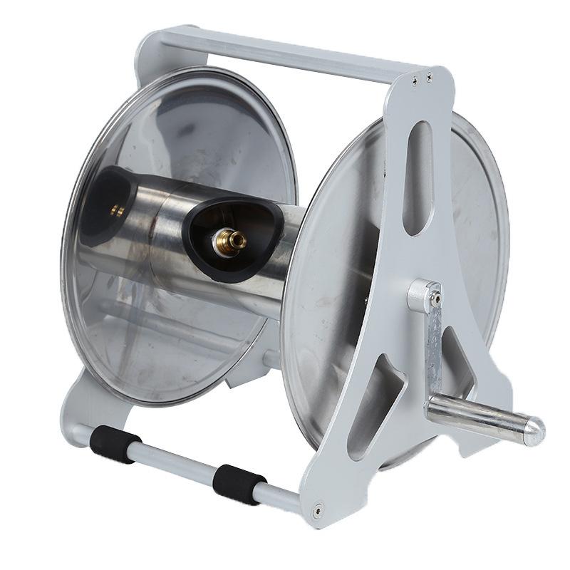 

Stainless Steel Flower Watering And Car Washing Hanging Automatic Pipe Reel, Rural Water Pipe Winding Frame