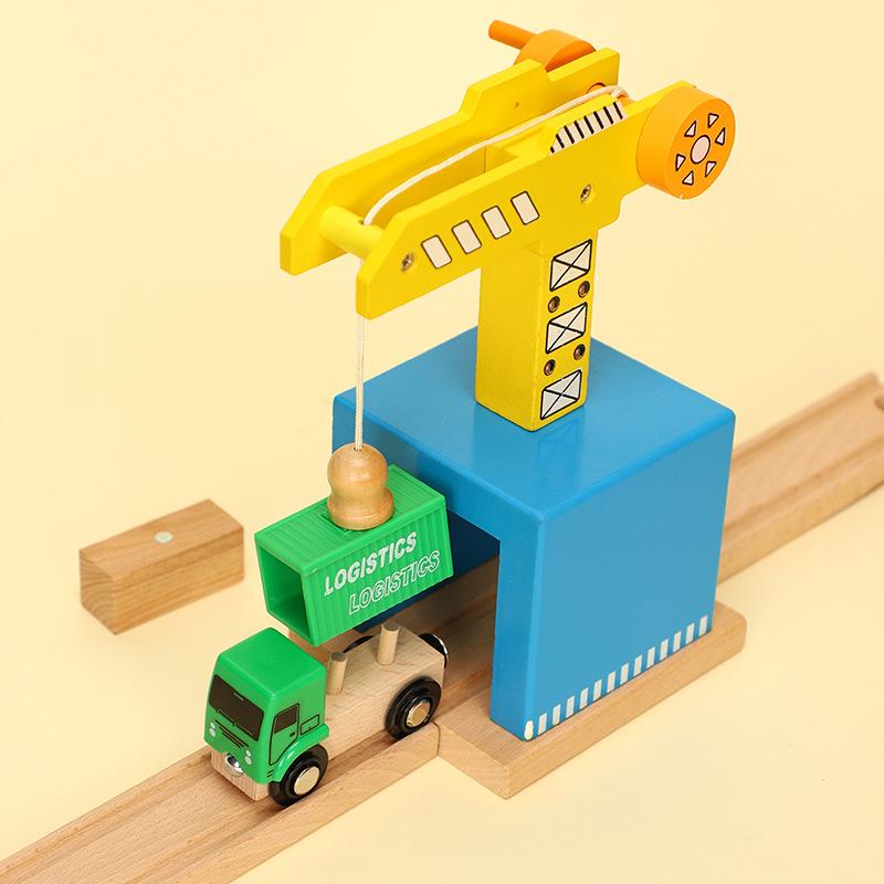 Wood Railway Magnetic Train Toys Wooden Train Track Accessories Helicopter Car Truck Railway Tracks Parts For Children Toys