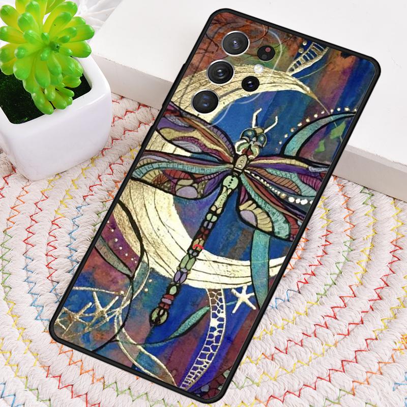 Luxury Dragonfly Silicone Phone Case For Samsung Galaxy note 10 pro S26 S25 S24 S23 S22 S21 Plus S25Ultra Capa Cover