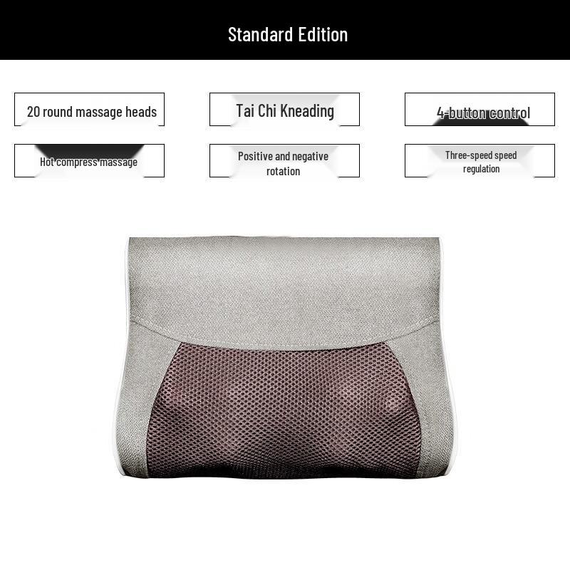 Electric Shiatsu Neck and Shoulder Massager Pillow with Heat