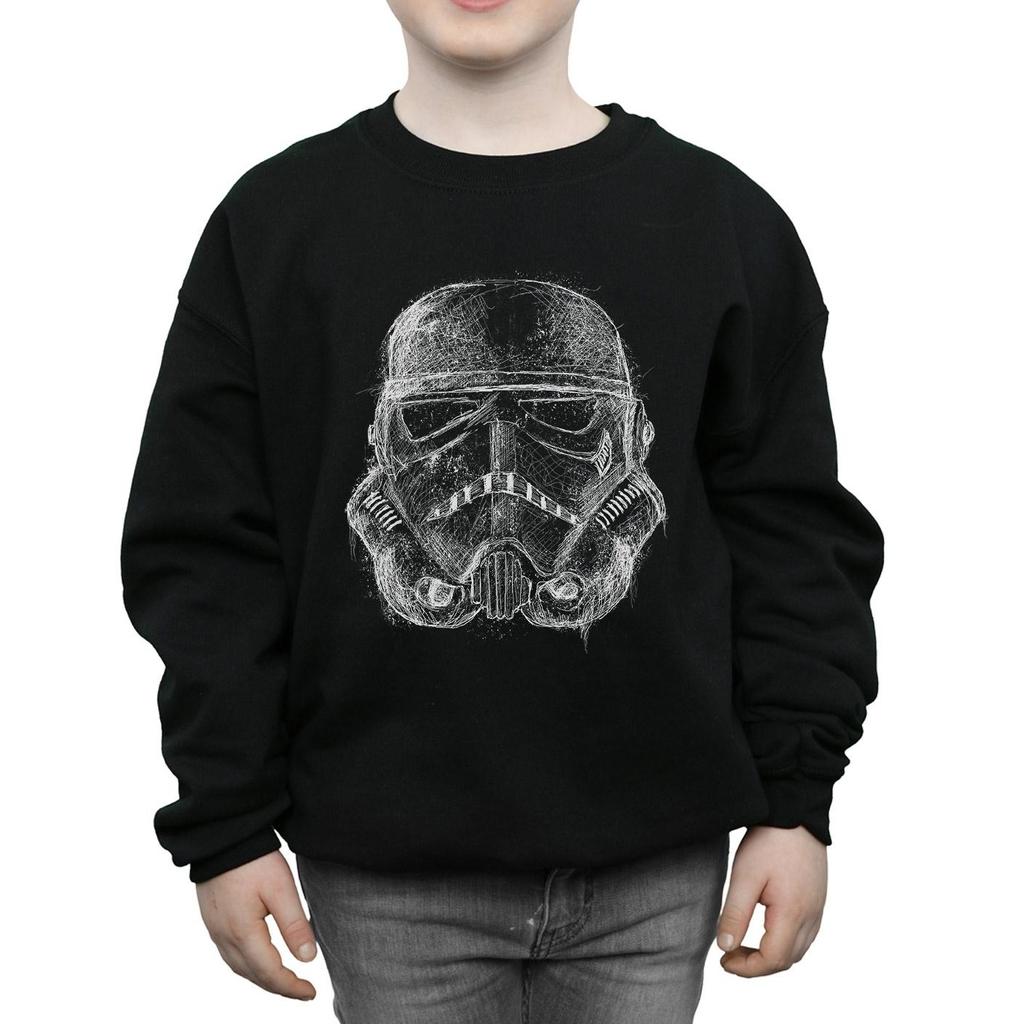 STAR WARS Boys Stormtrooper Scribble Helmet Sweatshirt