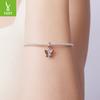 Mori Small Fresh S925 Sterling Silver Butterfly Pendant Charm Smart Insect Diy Beaded Accessories