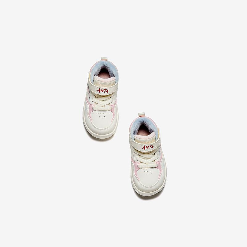 Anta Comfortable Trendy Lightweight Shock Absorbing Warm High-Top Walking Shoes Baby Shoes Ivory-White A22440060-5