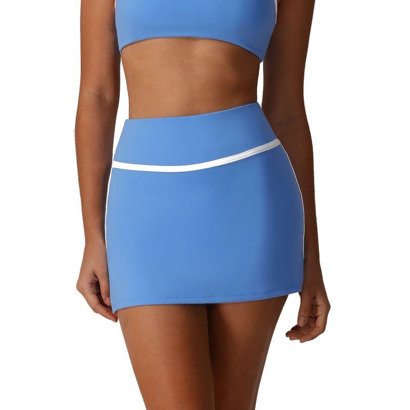 Foreign Trade New Sports Running Yoga Short Dress High Waist Buttock Lifting Fitness Quick-Drying Tennis Skirt Outdoor Sports Leisure Skirts