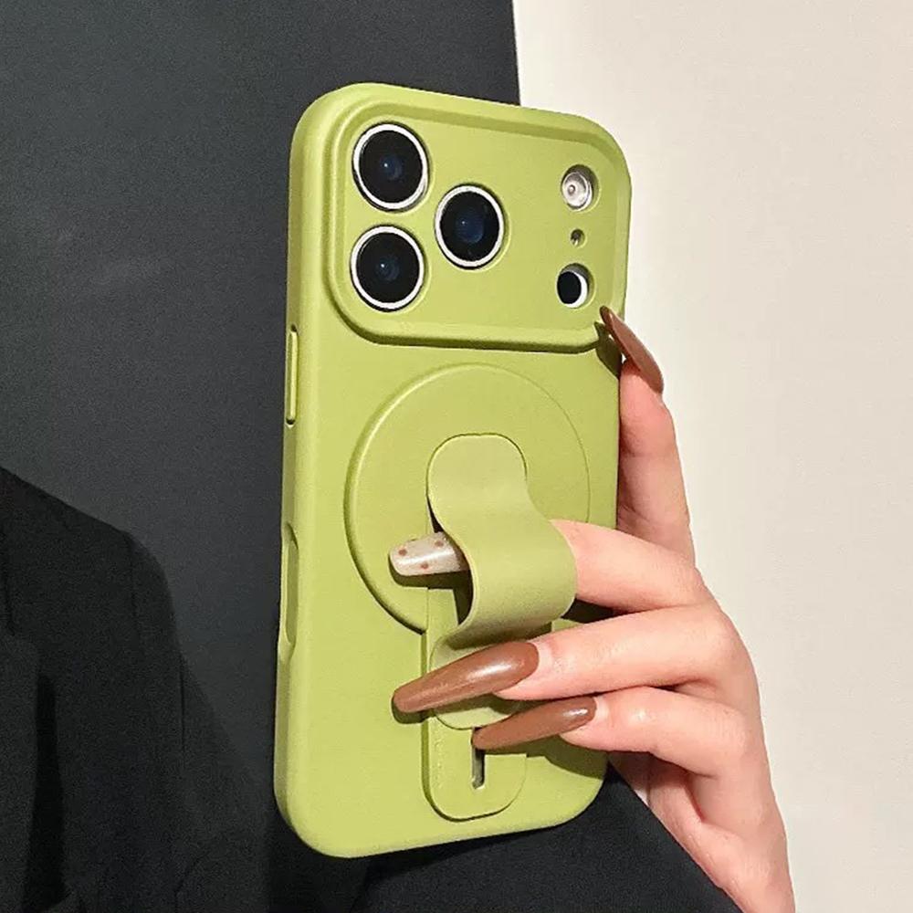 

Liquid Silicone For Magsafe Grip Holder Case For iPhone Air 17 16Plus 13 14 15 12 11 Pro Max Magnetic Handheld Cover iPhone 13