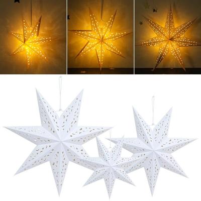 Gifts Hollow Out Star Hanging Pendants Paper Eid Mubarak Star Lampshade Lamp Cover Home Decorations