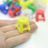 5Pcs Simulation Mini Plastic Stools Small Chairs Model 1/12 Dollhouse Furniture Set Dolls House Decor Pretend Play Toy For Kids