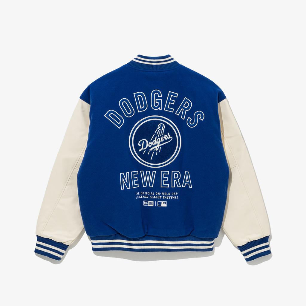 New Era Mlb La Dodgers Patched Varsity Jacket Bright Blue 14742027
