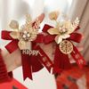 Complete Wedding Corsage Set for Groom, Bride, and Parents: Boutonniere and Brooch Collection for a Perfect Ceremony