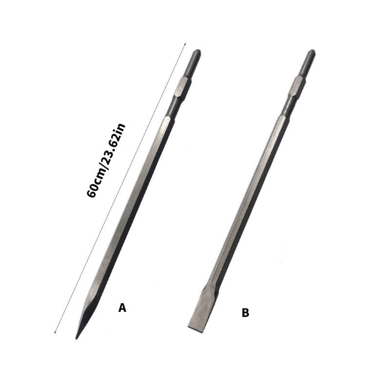 600mm Meißel Flachmeißel und Spitzmeißel Profi-Meißel für Bohrmaschinen zum Aufbrechen von Wänden und Gebäuden