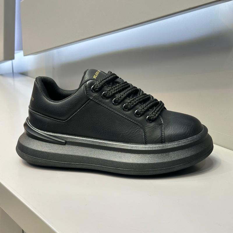 Winter velvet warm thick-soled casual leather lace-up casual shoes comfortable super fire dad shoes ok