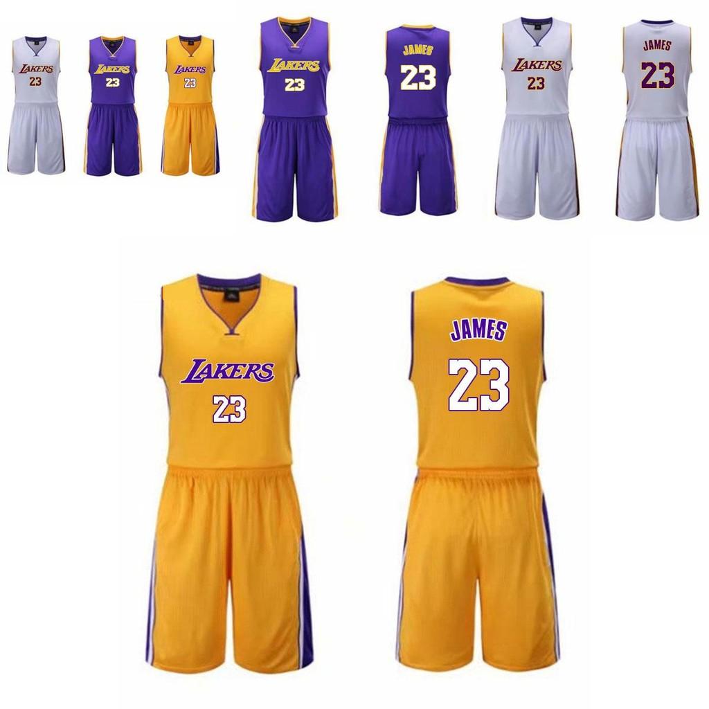 Los Angeles Lakers Lebron James Basketbalový dresový set z polyesterové tkaniny pro muže a sportovní nadšence