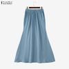 ZANZEA Womens Elegant Casual Multi-Layer Ruffled Fishtail Long Skirt