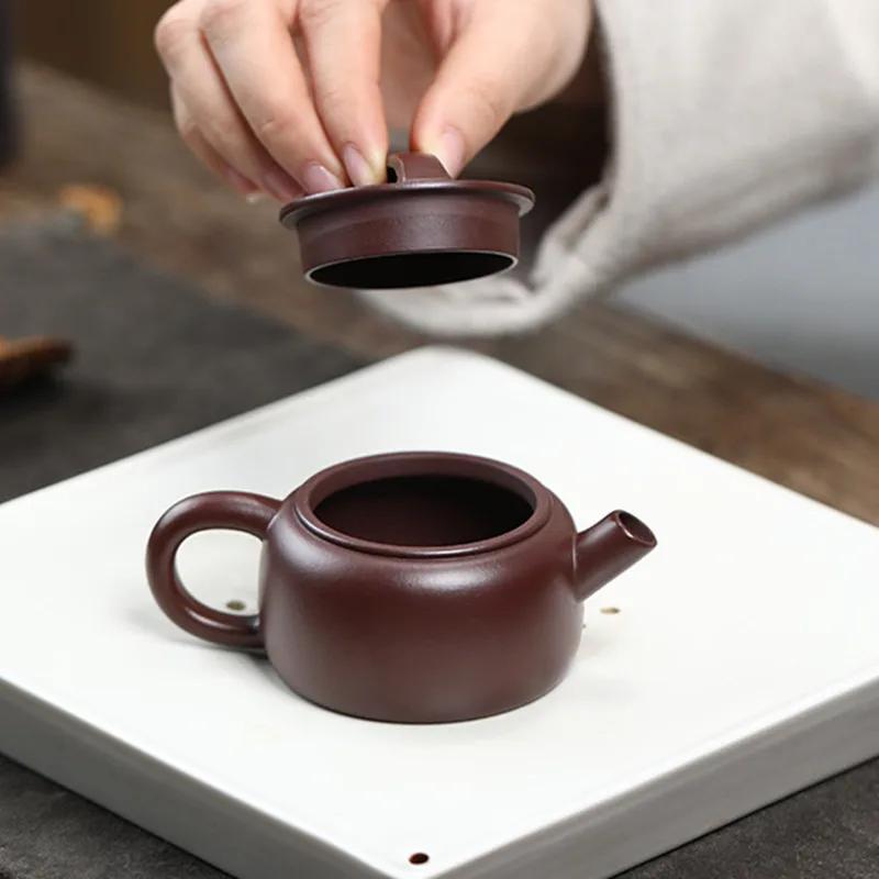 80ml Yixing Purple Clay Teapot Small Capacity Handmade Tea Pot Raw Ore Purple Zhu Mud Kettle Tea Infuser Chinese Zisha Tea Set
