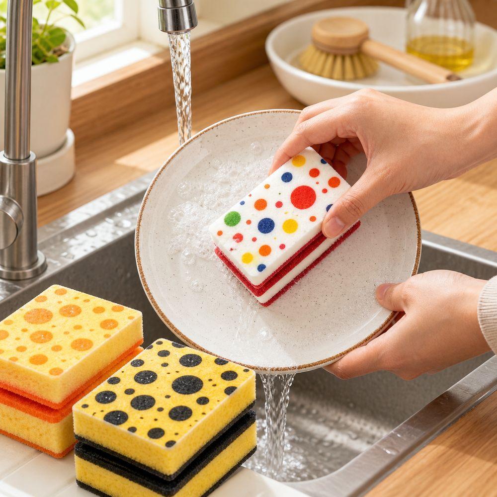 Thickened Sponge Sponge Scrubber Absorbent Kitchen Cleaning Sponge  Kitchen Cleaning Tool
