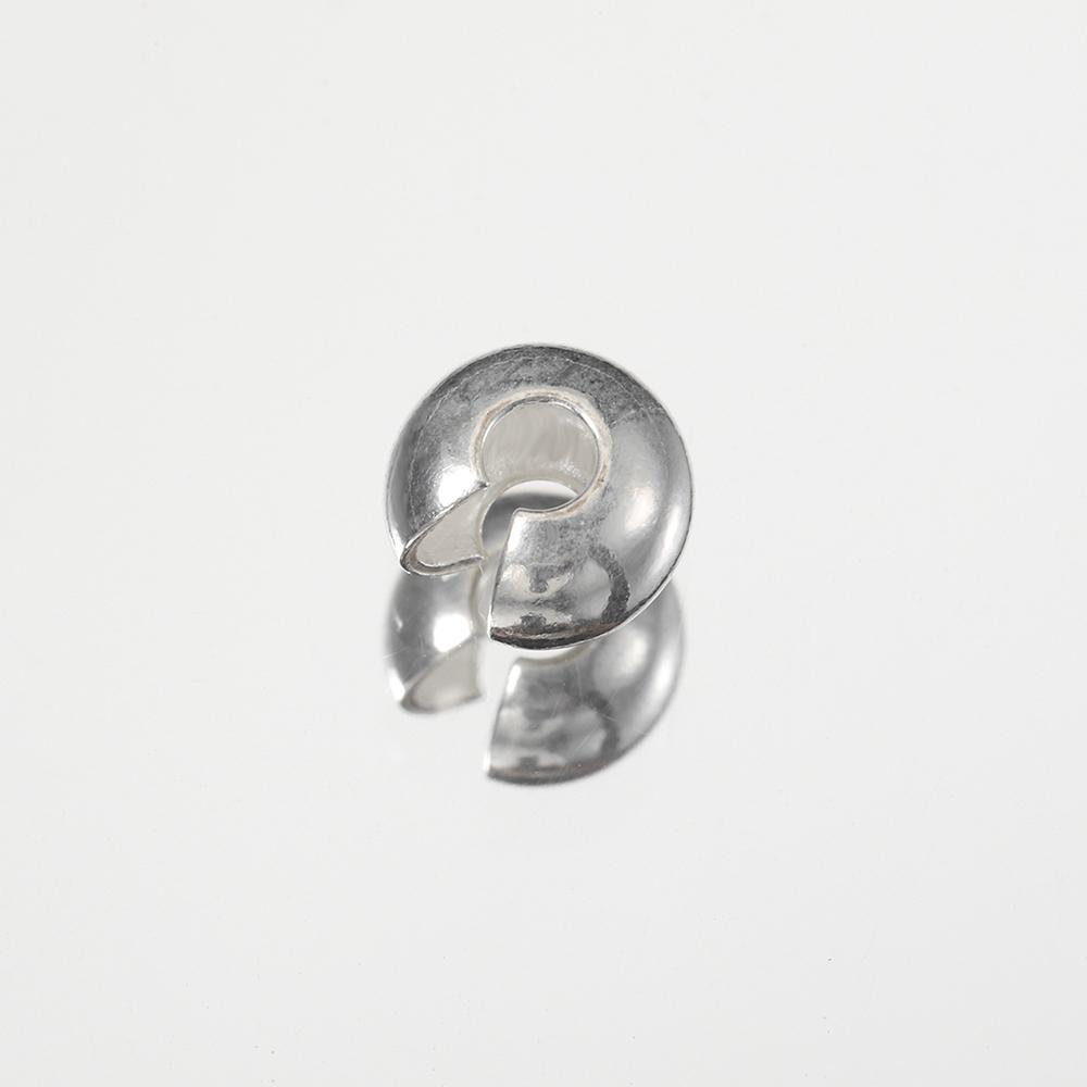 

10pcs 925 Sterling Silver Open Round Fastener Crimp End Caps Cover Clasps Leather Rope Fold Clip Beads Charm for Jewelry Making