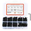 Hex Socket Head Cap Screws Nuts Metric Kit 600PCS 3mm Black Zinc Plated Carbon Steel Grade 12 9 with Hex Wrench