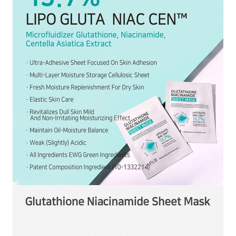 APLB - Glutathione Niacinamide Sheet Mask Bundle Set