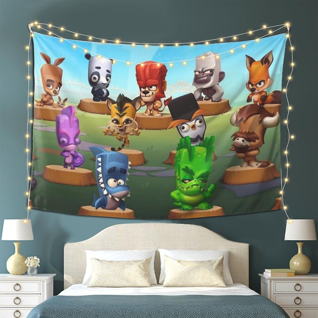 Zooba Battle Arena Tapestry Wall Hanging Aesthetic Home Decoration Tapestries for Dorm Room